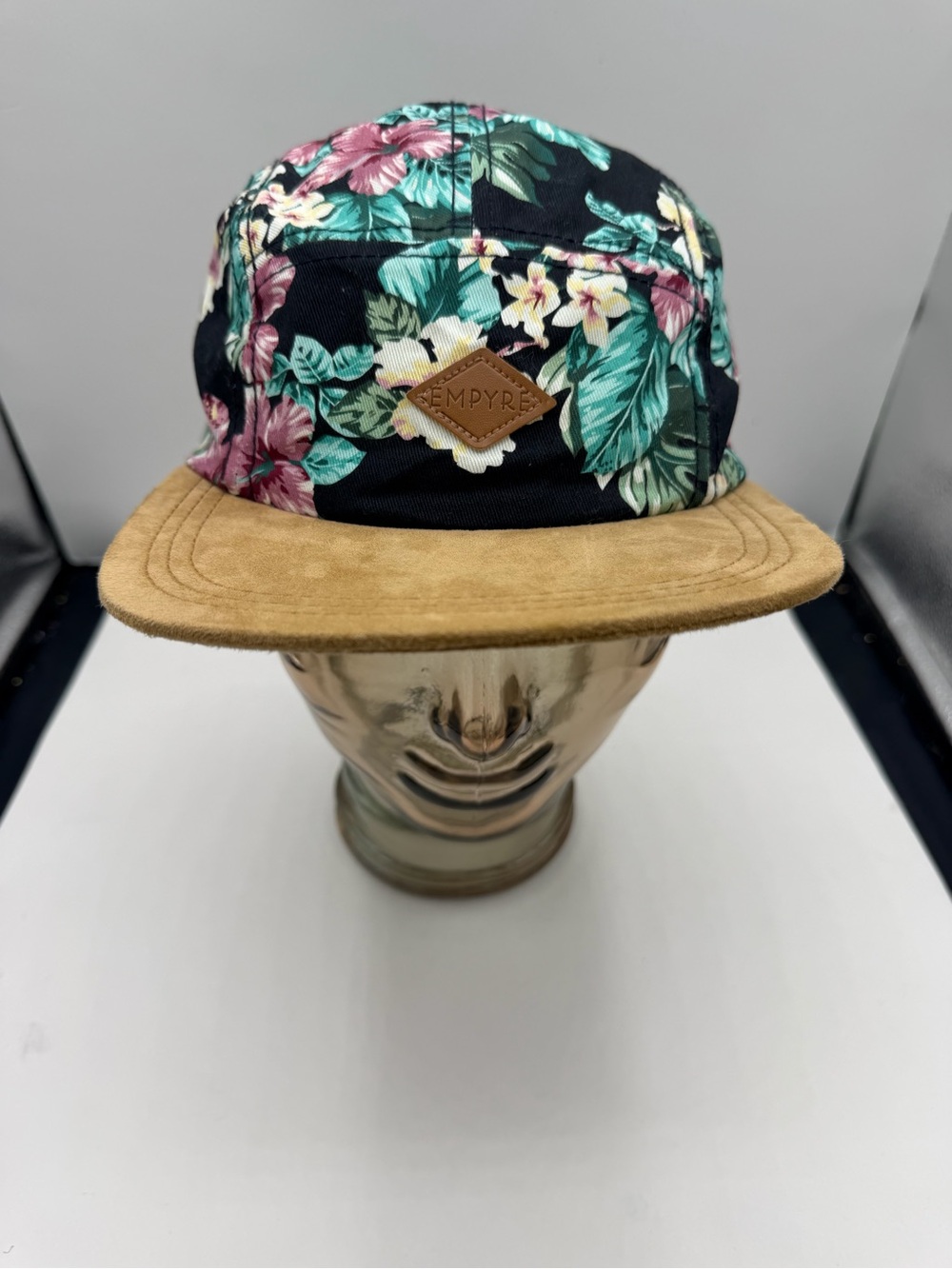 Empyre Tropical Floral Five-Panel Cap - Black, Green, Pink, Tan